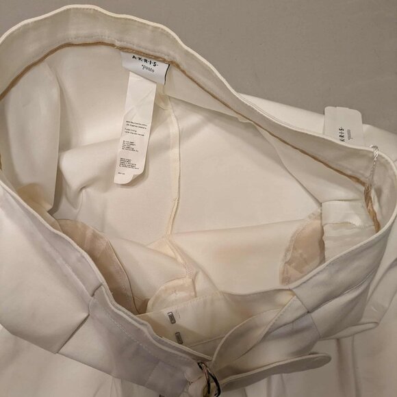 Akris Punto White on White Dinner or Office Slacks Women 34 Poly & Spandex - NWT - Picture 7 of 14